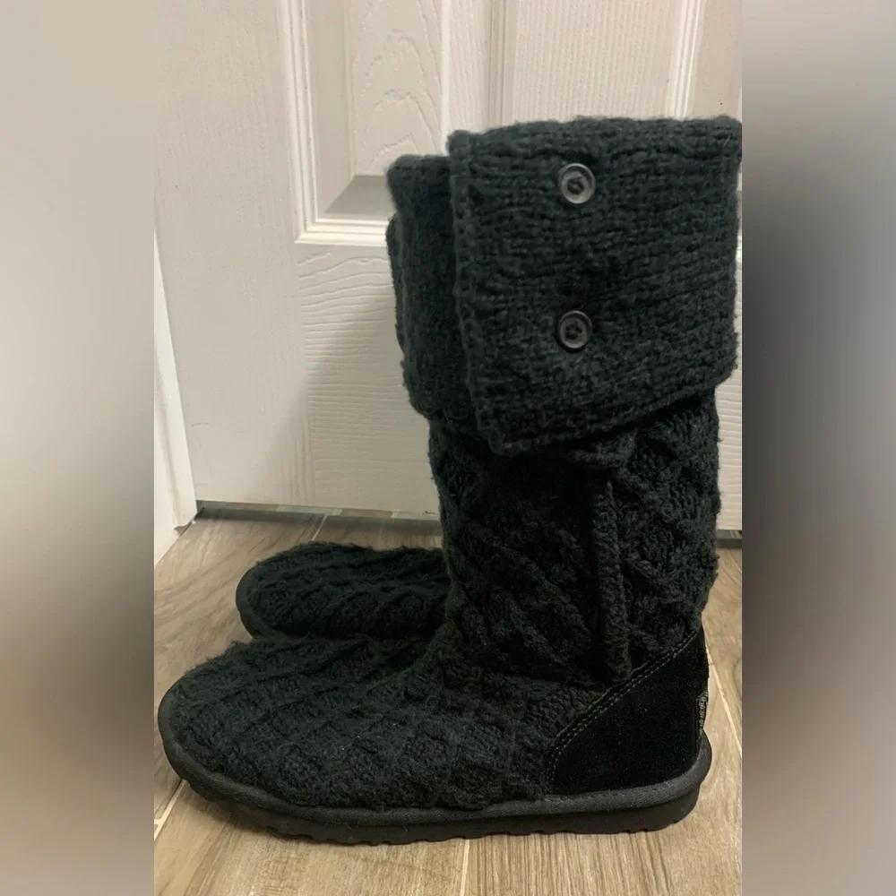 Ugg Australia Women’s Sweater Cardy Knit Boots - Size 9 - Picture 4 of 9